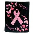 thumbnail image 2 of Caring For Breast Cancer Pink Ribbon Awareness Home Textile Flannel Blanket Polyester Blanket,D,Flannel, 2 of 9