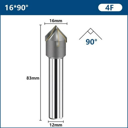 

60° 90° Chamfering Cutter Drill Bits 4 Blades Chamfer Milling Cutter 16-25mm
