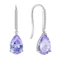 VESITIM 8X12mm Solitaire Teardrop Hook Sterling Silver Solitaire June Birthstone Created Alexandrite Dangle Drop Earring for Women Jewelry Gift