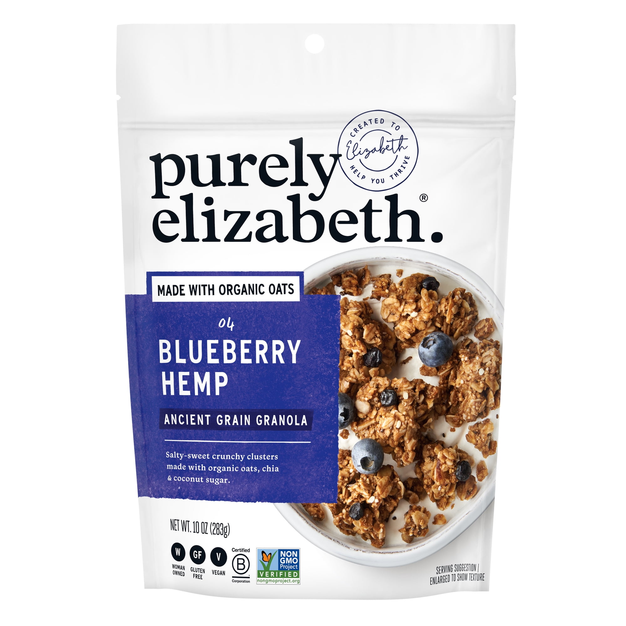 Purely Elizabeth Blueberry Hemp Ancient Grain Granola, 10 oz Bag