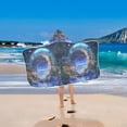 thumbnail image 2 of Yayeee Kids Hooded Towel with Hand Pockets Beach Soft Absorbent Bath Wrap 50 x 23.5 inch, Beautiful Floral Moon, 2 of 5