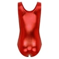 thumbnail image 4 of DPOIS Women's Shiny Metallic Tank Leotard Sleeveless Gymnastics Ballet Dance One-Piece Bodysuit Red M, 4 of 7