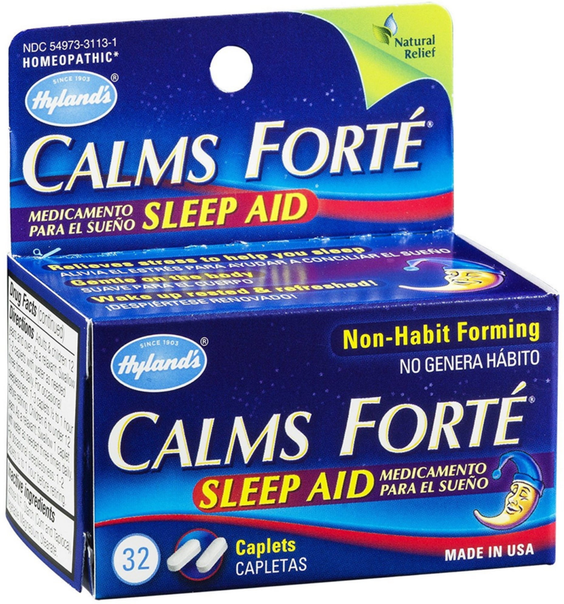 Hyland's Calms Forte Sleep Aid Tablets, Natural Stress Relief Sleep, 32