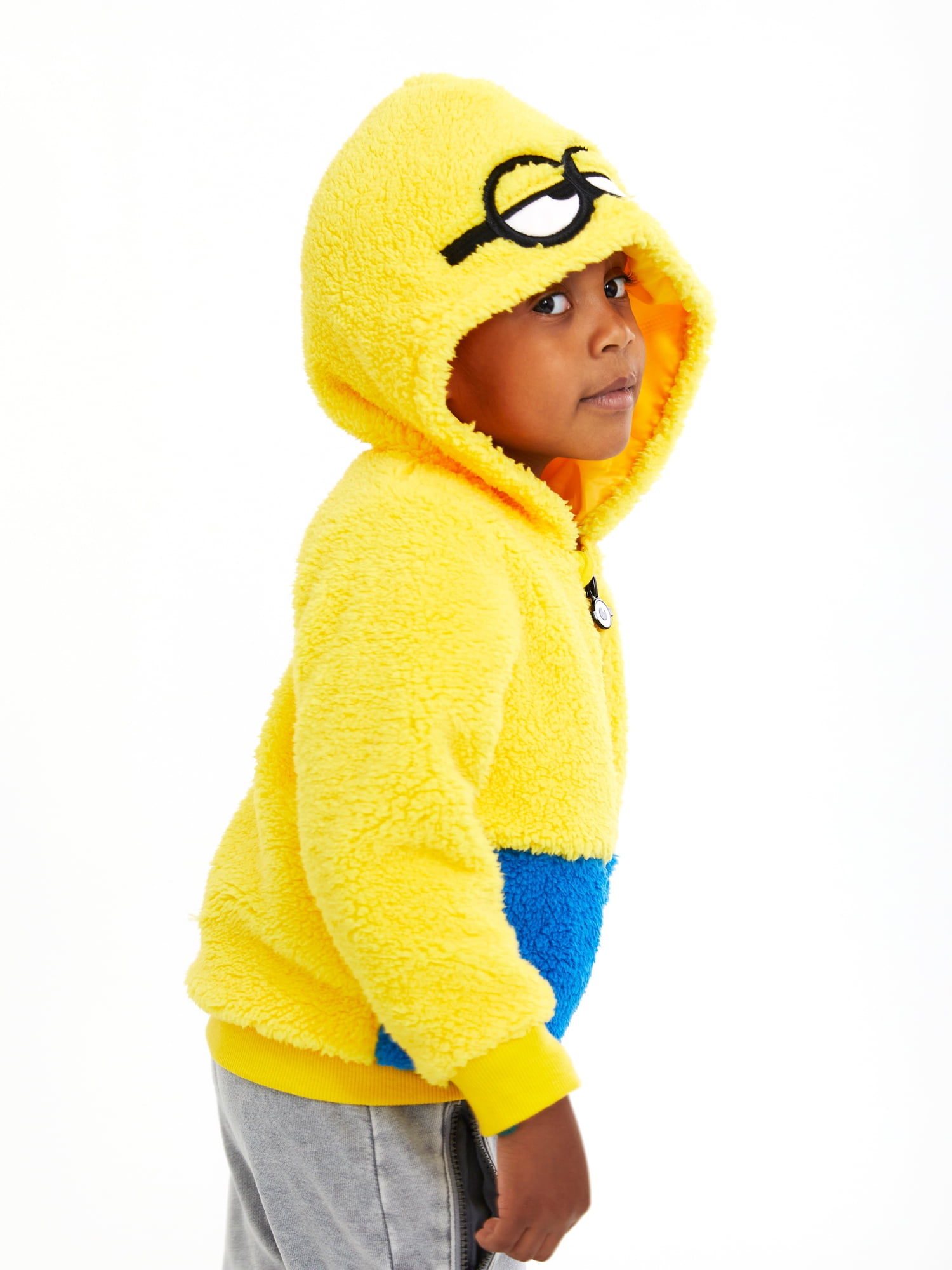 Minions Toddler Cosplay Faux Sherpa Hoodie, Sizes 2T-5T