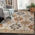 thumbnail image 2 of LR Home Floral Border Mosaic Area Rug, 7 ft. x 9 ft., Cream / Metallic, 2 of 7