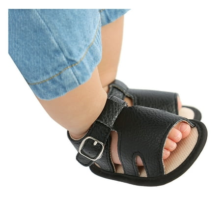 

Cathalem Baby Sandals Boy Girls Sandals Prewalker Soft Baby Sole Non-Slip Boys Flat Walking Shoes Rubber Baby Shoes Sandal Black 0 Months