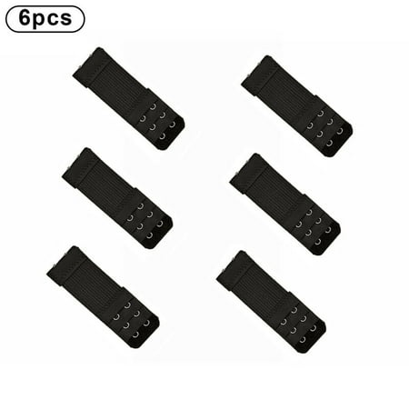 

6 Black Women s Soft Comfortable Elastic Bra Extenders Bra Extension Strap