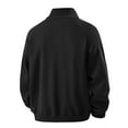 thumbnail image 3 of FAWUUDO Mens Lightweight Fleece Jackets with Quarter Zip Up and Stand Collar Hoodless Soft Warm Coats Casual Sportswear Black, 3 of 7