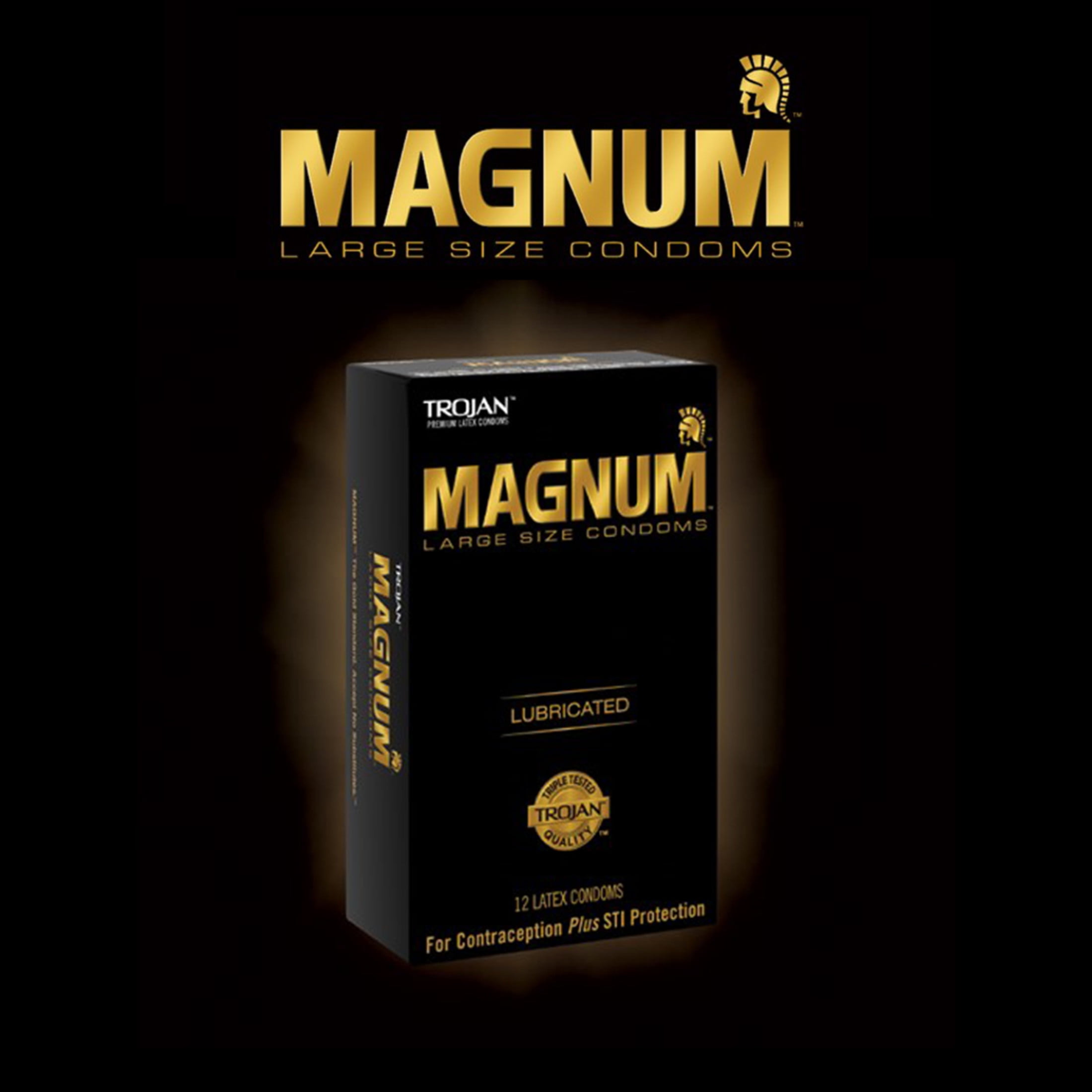 Trojan Magnum Large Size Lubricated Condoms - 12 Count