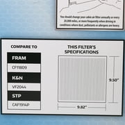 SuperTech Cabin Air Filter 5505, Replacement Air/Dust Filter for GM Fits select: 2014-2019 CHEVROLET SILVERADO, 2014-2019 GMC SIERRA