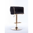 thumbnail image 6 of Velvet Swivel Bar Stools Set of 2 with Hand Woven Backrest, Adjustable Counter Height Bar Chairs with Chrome Footrest and Base,Kitchen Island Side Chair with Barrel Back for Kitchen Dining Room, 6 of 7