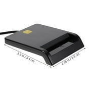 Square Card Reader, Universal Portable Smart Card Reader for Bank Card Card, Smart ID Credit Card Reader, USB 2.0 Interface, Black