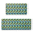 thumbnail image 6 of FIESTA Party Herringbone Tiles Modern Geo Anti-Fatigue Comfort Kitchen Mat, Non-Slip Floor Mat, Padded Standing Desk Mat, Blue/Green/Yellow, 20"x39", 6 of 6