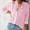 Pink, variant on AOOCHASLIY Women Fall Tops Women Casual Fashion Sleeve Turndown Collar Button Print Blouses T-shirt