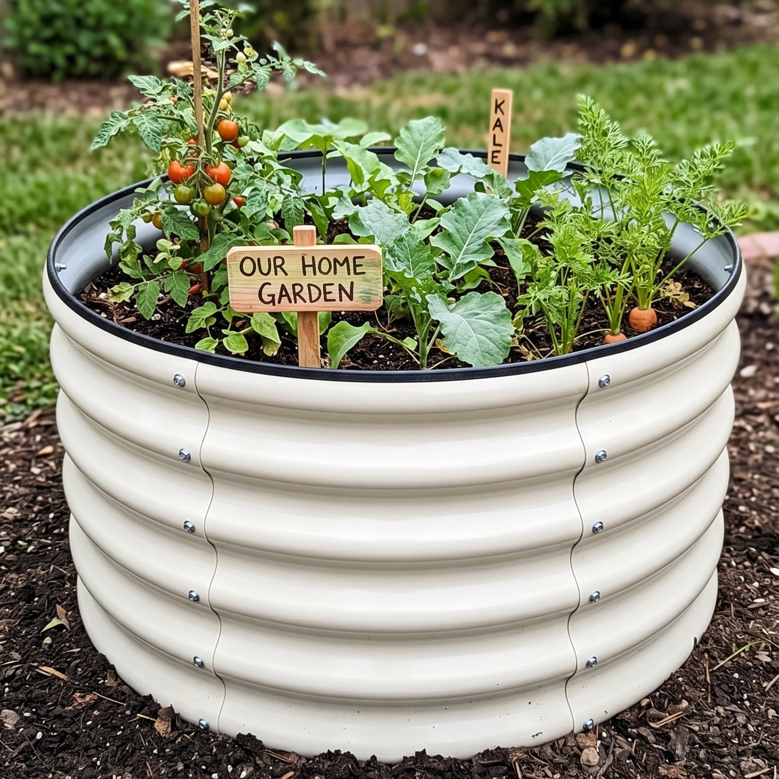SnugNiture 3-Pack 2x2x1.5 ft Galvanized Raised Garden Bed, White Outdoor Planter Box for Vegetables