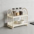 thumbnail image 2 of TIELUTT Double Layer Desktop Storage Rack Desk Mini Sponge Tray for Kitchen Dish Storage Water Bottle Rack Organizer Dish Drying Rack over the Stainless Steel Corner Strainers for Kitchen, 2 of 4