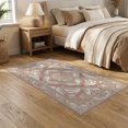 thumbnail image 2 of ODIKA 5'x7' Washable Area Rug Easy Care, Non-Shedding, Pet Friendly, Neutral Pink Symmetrical Balanced Layout Crisp Printed Beige for Small Living Room, Bedroom, 2 of 7