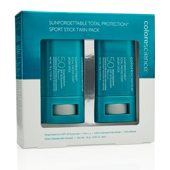 Protector solar en barra Colorescience Sunforgettable SPF 50, paquete de 2