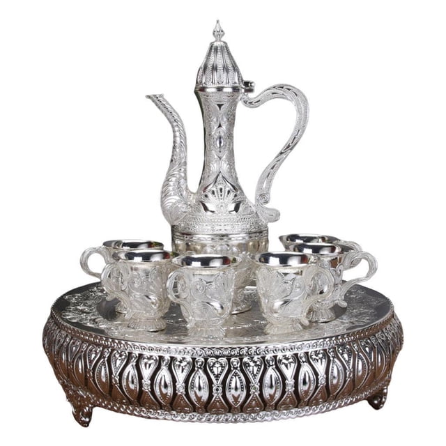Abbracc 8 PCS Vintage Decanter Set Set With Cups And Tray