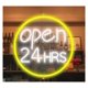 thumbnail image 1 of Letrero De Neón LED "Abierto Las 24 Horas" Para Pared, Ideal Para Decorar Negocios, Cafeterías, Bares, Restaurantes, Tiendas O Escaparates 43cm, 1 of 2