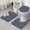 Navy And White, variant on Navy and White Geometric Lattice Pattern Bathroom Rugs Sets 3 Piece,Toilet Cover Set,Absorbent Non Slip Bathroom Mats Sets with U-Shaped Contour Rug Toilet Rug Set