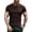 ☪217-Coffee, variant on Men's Knit Solid Geometric Pattern Short Sleeve Round Neck Top/Shirt - Textured Casual Tee