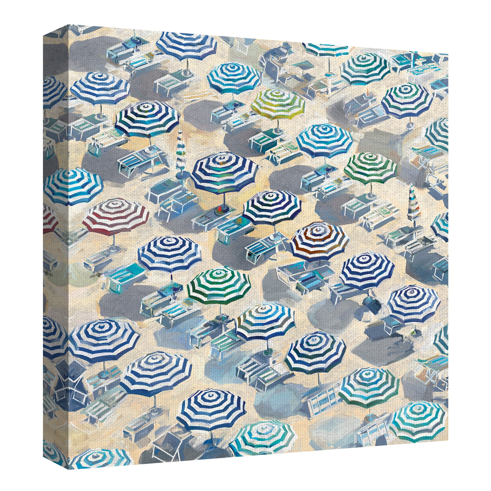 Masterpiece Art Gallery Birdseye Beach Umbrella Portrait by Studio Arts Canvas Art 35" x 35"