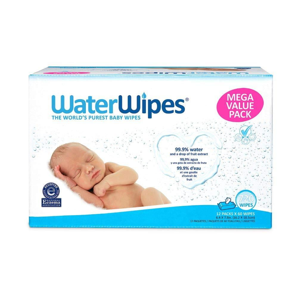 WaterWipes Unscented Baby Wipes, Sensitive and Newborn Skin, 12 Packs