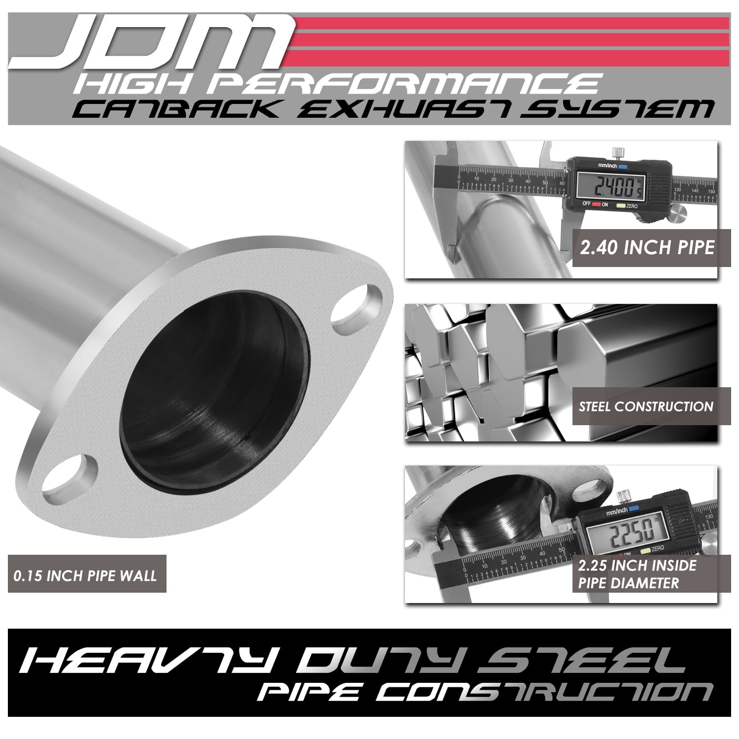 DNA Motoring For 05-10 Scion tC 2.4L Performance Cat-Back Exhaust System w/4" Titanium Style Muffler Tip