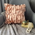 thumbnail image 2 of The HomeCentric Pillow Covers Pack of 2 18x18 inch (45x45 cm) Pink Handmade Peach Pillow Cases Vintage Style Ruffles Shabby Chic Pillows Cover Square Satin Pillows Cover Solid Style - Vintage Peach, 2 of 12