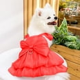 thumbnail image 2 of Nebwoak Dog Wedding Dress with Leash, Medium Red Dog Bridal Gown with Bow, Pet Formal Dress for Weddings Photoshoots Parties, Dog Bridal Outfit, 2 of 6