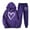 Purple, variant on yievot Women 2 Piece Outfits Sets Valentines Day Printed Lounge Hoodie Sweatsuit Set Casual Jogger Sets