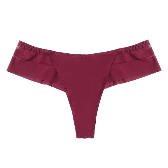 Iyufng Women Low Rise Breathable Thong Underwear Elastic Waistband Seamless Stretch Invisible Daily Intimates Panties