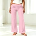 thumbnail image 5 of Women's Flare Skinny Pants Fold Over Stretchy Low Rise Leggings for Women with Pockets Lightight Athletic Workout Lounge Yoga Pants,Sizes S-3XL, 5 of 9