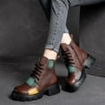 thumbnail image 4 of Tuphregyow New Arrival Women's Round Toe Lace Up Low Heel Short Woolen Boots with British Velvet, Perfect for Fall and Winter Fashion Trends Brown 40, 4 of 7