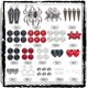 thumbnail image 2 of 1 caja de 6 juegos de pulseras con dijes de araña de ataúd, dijes góticos, cuentas redondas de corazón y estrella, cuentas espaciadoras de vidrio negro y rojo, 2 of 6
