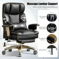thumbnail image 4 of Big Tall Executive Office Chair 500lbs, Comfortable PU Leather Desk Chair with Footrest Adjustable Air Back Support, Lumbar Massage Function, 360°Swivel, Tilt Recline,Height Adjustment,Black, 4 of 8
