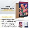 thumbnail image 3 of LBKHOUSE Tulips Flowers Coloring Book for Adult, Spiral Bound, Soft Cover, 3 of 6