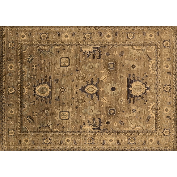 Ahgly Company Indoor Rectangle Oriental Brown Industrial Area Rugs, 2' x 4'