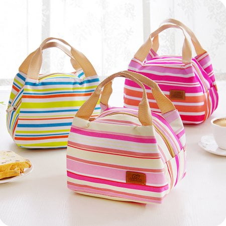 striped storage bags