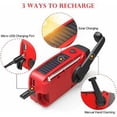 thumbnail image 5 of Radio solar de emergencia, radio con manivela autoalimentada con linterna LED, radio meteorológica AM/FM/WB con batería recargable de 2000 mAh para carga de emergencia de teléfonos, 5 of 5