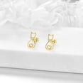 thumbnail image 3 of Cat Earrings 9k Yellow Gold Cute Animal Cat Leverback Earrings for Women Teens Birthday Christmas Gifts, 3 of 6
