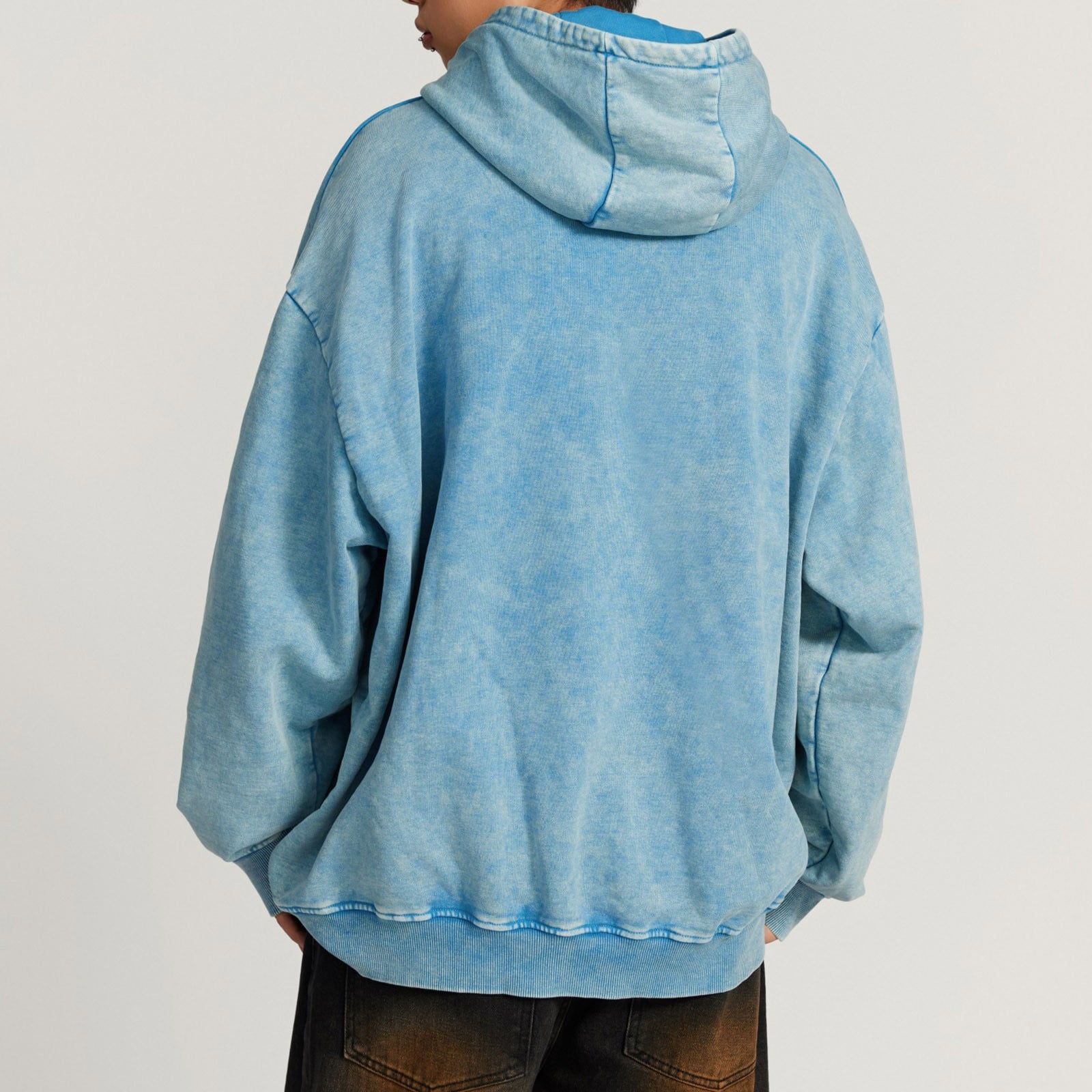 hotojiny Hoodies for Men Fall Outfits Casual Loose Long Sleeve Sweatshirts Vintage Washed Hooded Pullover Tops with Pocket
