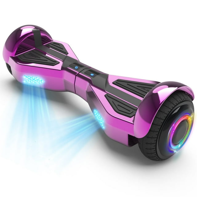 Hoverboard Starship con altavoz Bluetooth, LBW19 scooters autoequilibrados de color cromado con diseño de ciencia ficción y ruedas LED de 6,5 pulgadas Hoverstar LBW19