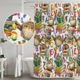 thumbnail image 4 of Owls Book Shower Curtain, Waterproof Shower Curtains for Bathroom, Funny Cartoon Animal Colorful Text Art Washable Fabric Bathtub Curtain Set Bath Decor with 12 Hooks Long 72"x84", 4 of 6