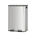 thumbnail image 1 of Kitchen Trash Can – Dual Compartment 16 Gal Stainless Steel – Step Pedal, Removable PP Buckets – Soft-Close Lids – Odor Control – Hands-Free – Garbage & Recycling – Silver, 1 of 6