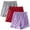 Purple, variant on Women Shorts with Pockets on the Side Denim Shorts Women High Waisted 3PC Summer Color Elastic Waist Leisure Thin Shorts Home Pants Sports Outerwear