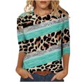 thumbnail image 1 of HKEJIAOI Womens 3/4 Sleeve Tops Floral Print Mid-Length XL Summer Blouse, 1 of 5