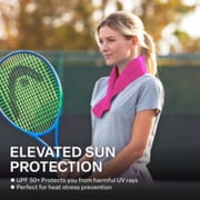 Cold Factor Instant Cooling PVA Neck Wrap, Pink, 29.5 x 3– Long-Lasting, Reusable, UPF 50+ Sun Protection for Sports & Outdoor Activities