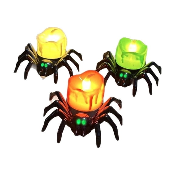 ICQOVD Halloween LED Flameless Dripping Candle Light Spooky Tealight Tabletop Decoration for Haunted House Halloween Party Home Decor